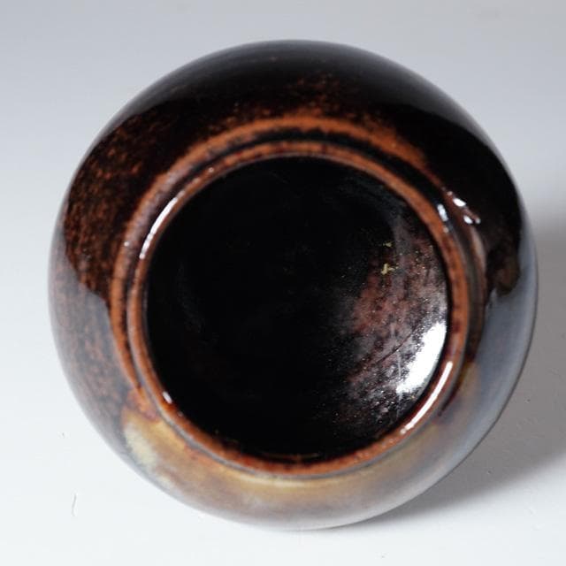 膳所焼　大海茶入　仕覆：伊予簾　共箱　茶道具　茶器　長緒　陽炎園