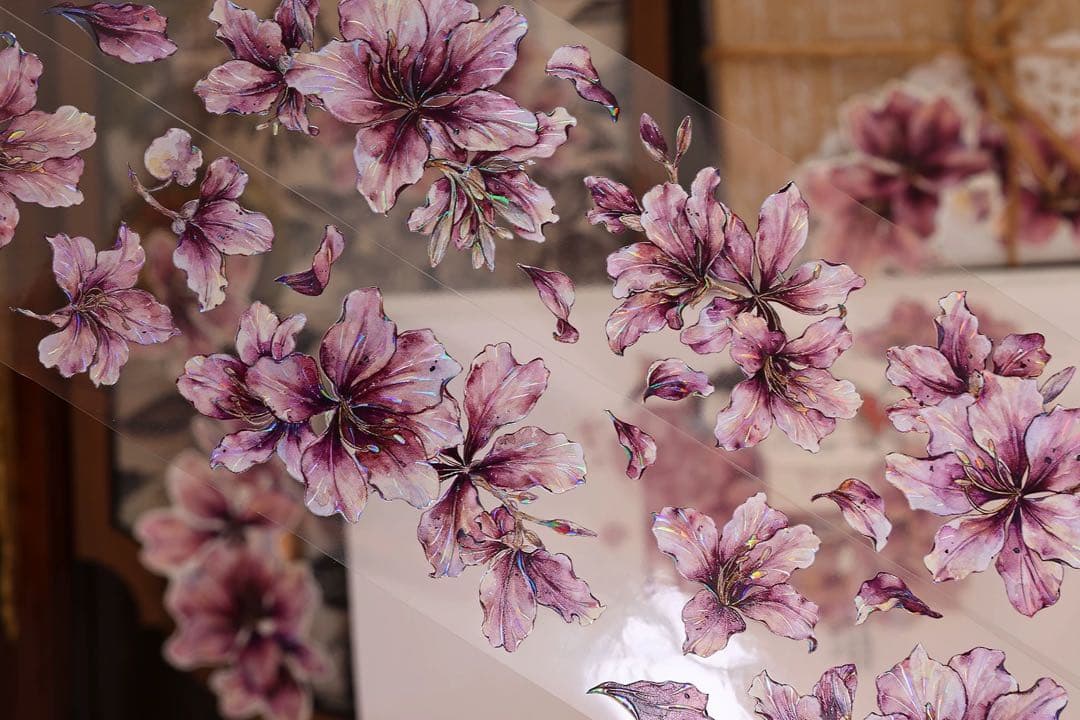 小白家文創《紫荆花》海外マスキングテープ　マステ 【2510】