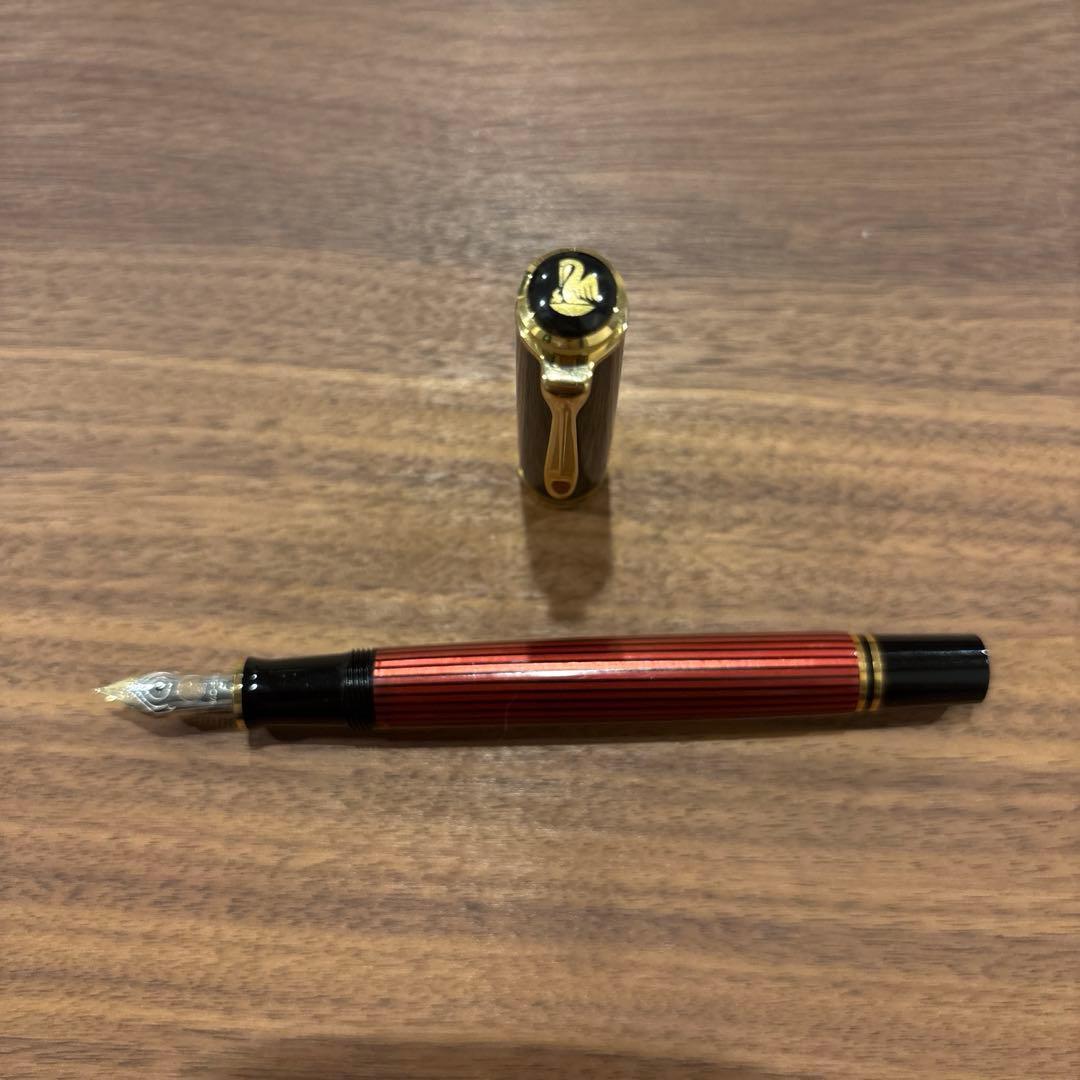 ペリカン M400 万年筆 赤縞 14C-585 F