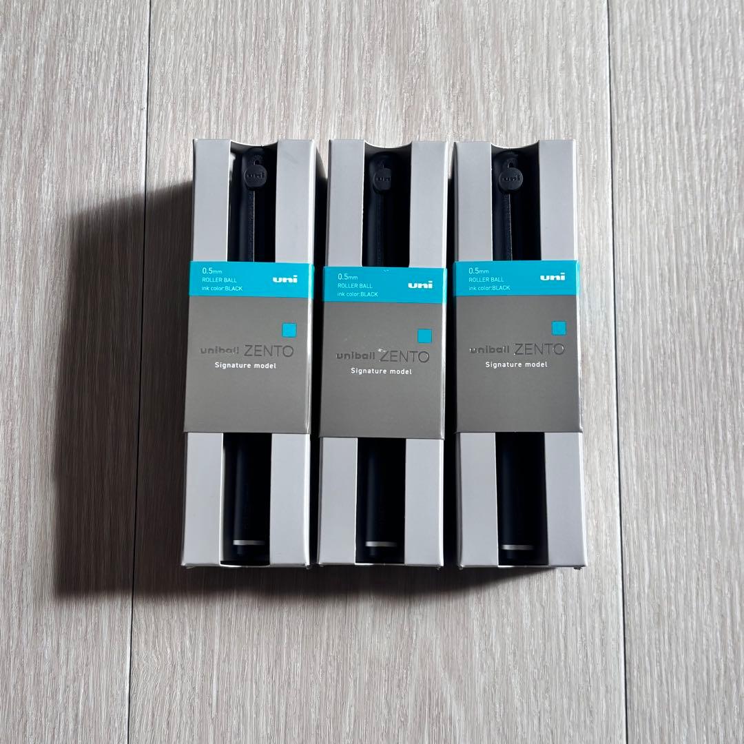 uniball ZENTO シグニチャーモデル メタリックブラック 3本