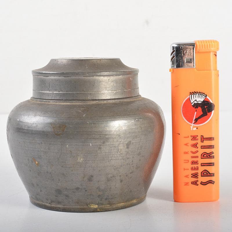 煎茶道具　鮎銅銘　古錫　茶壷　茶心壷　約242g　D　R7114