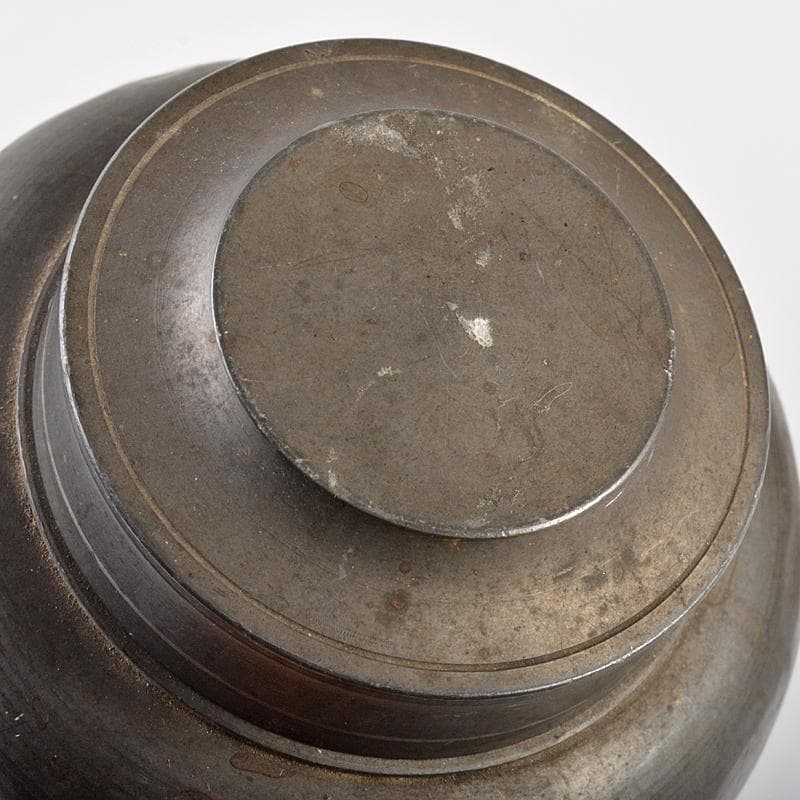煎茶道具　鮎銅銘　古錫　茶壷　茶心壷　約242g　D　R7114