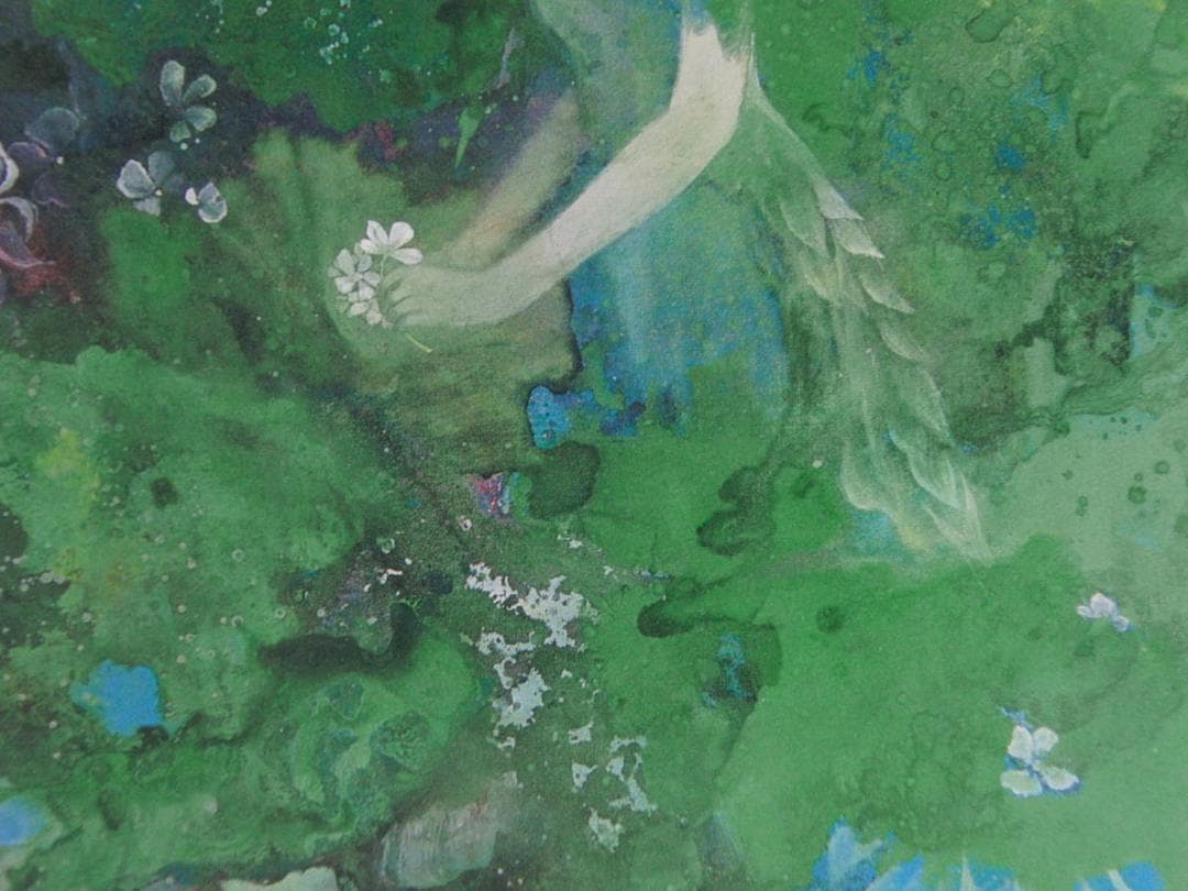 中野靖子、【星天】、希少な額装用画集より、新品額装付、状態良好