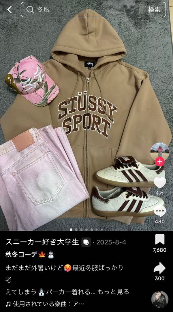 トップス STUSSY SPORT ZIP HOODIE