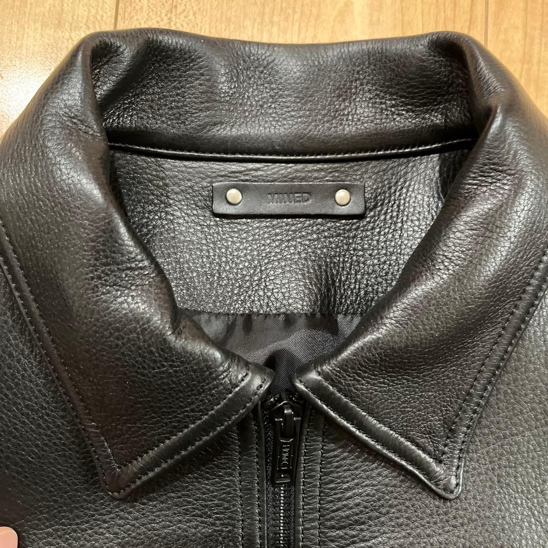 ジャケット・アウター MINEDENIM 23ss Leather Zipup Loose JKT