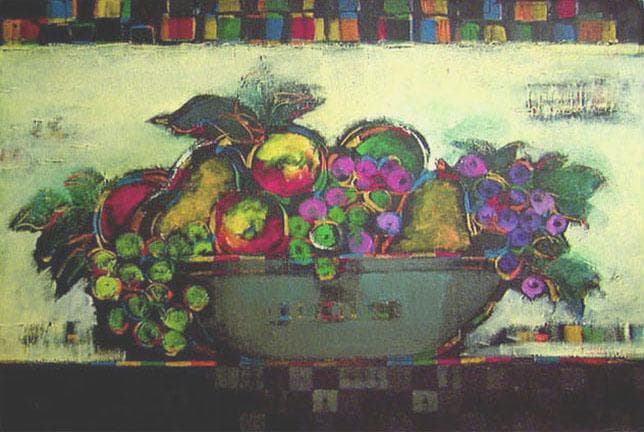 油絵 絵 絵画インテリア 額付(青緑＋金色の枠) uF6-060904 静物 壺