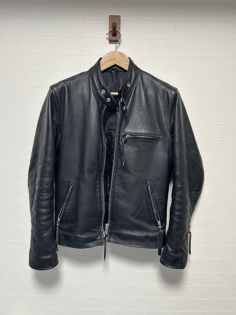 革ジャン　シングルライダース　黒