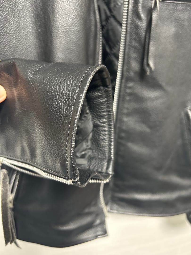 革ジャン　シングルライダース　黒