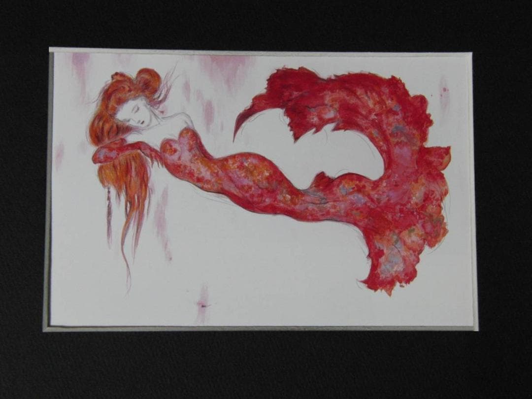 天野喜孝、ノイシュとディアドラ、希少な額装用画集画、新品高級額装付、状態良好