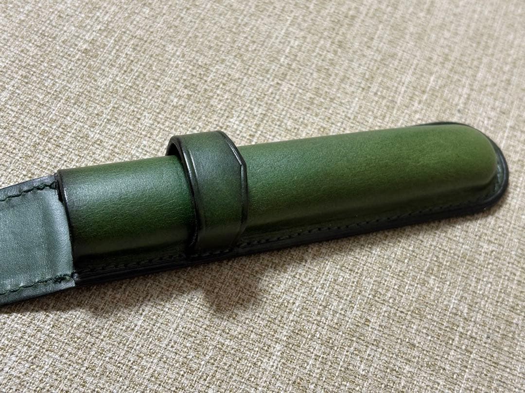 ル・ボナー 1本差し絞りペンケース グリーン