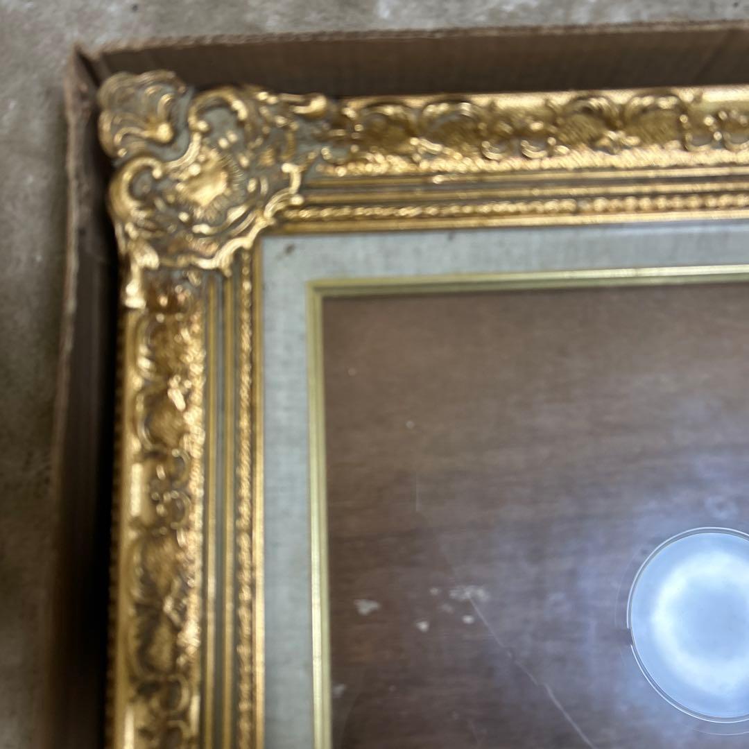 ゴールドの装飾的油彩額縁　8号