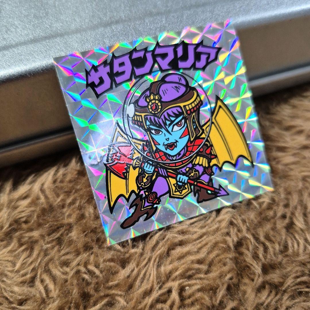 旧ビックリマンシール　第５弾ヘッド　サタンマリア　銀　裏面青