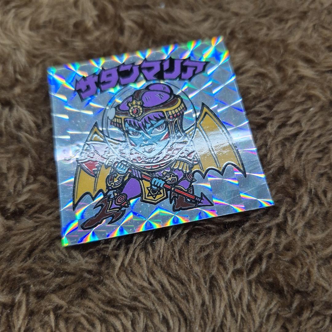 旧ビックリマンシール　第５弾ヘッド　サタンマリア　銀　裏面青