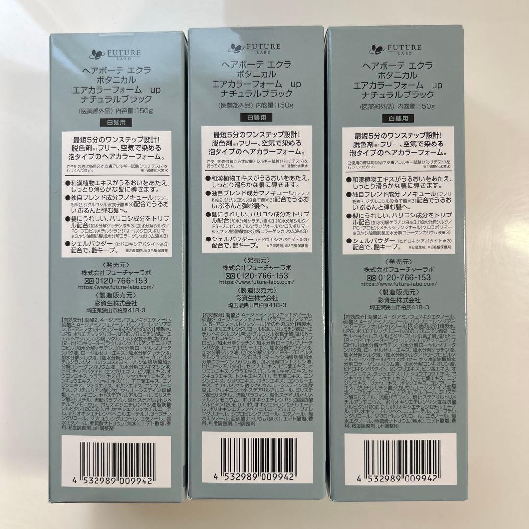 ヘアボーテ エクラ ボタニカルエアカラーフォーム up ナチュラルブラック 3本