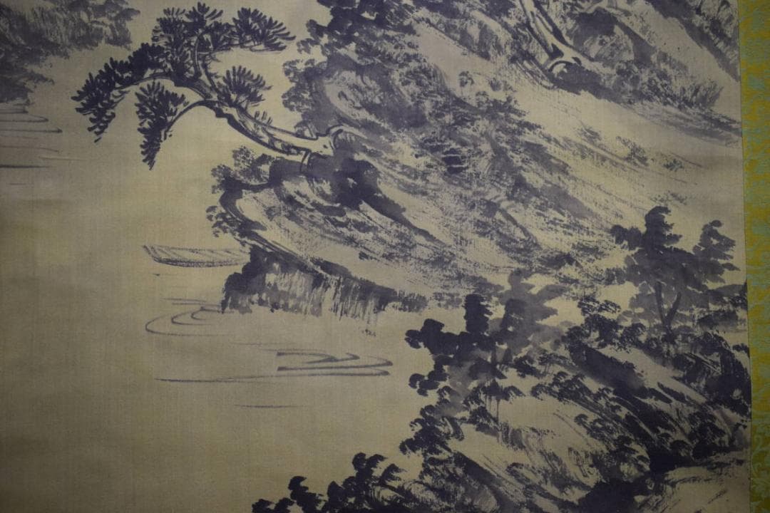 不詳/作者不詳/山水画賛/中国画/布袋屋掛軸HJ-649