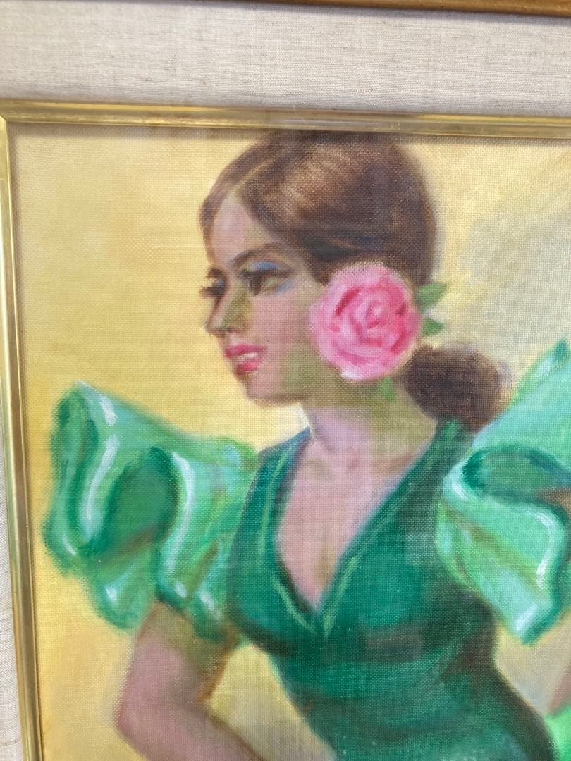 荒谷直之介　「踊子」油絵