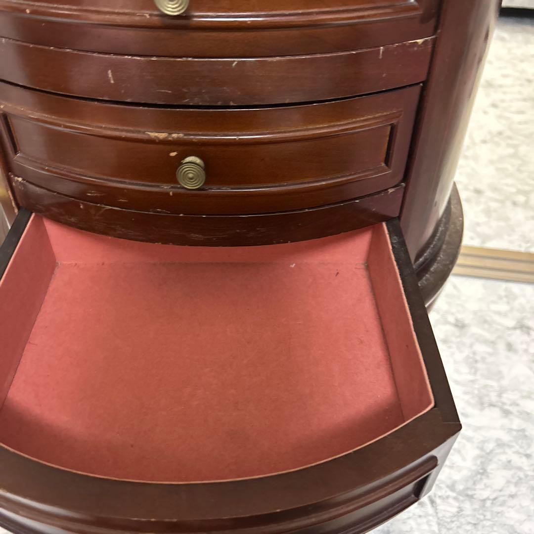 アンティーク　ジュエリーチェスト 4段 猫足　3本足　天然木