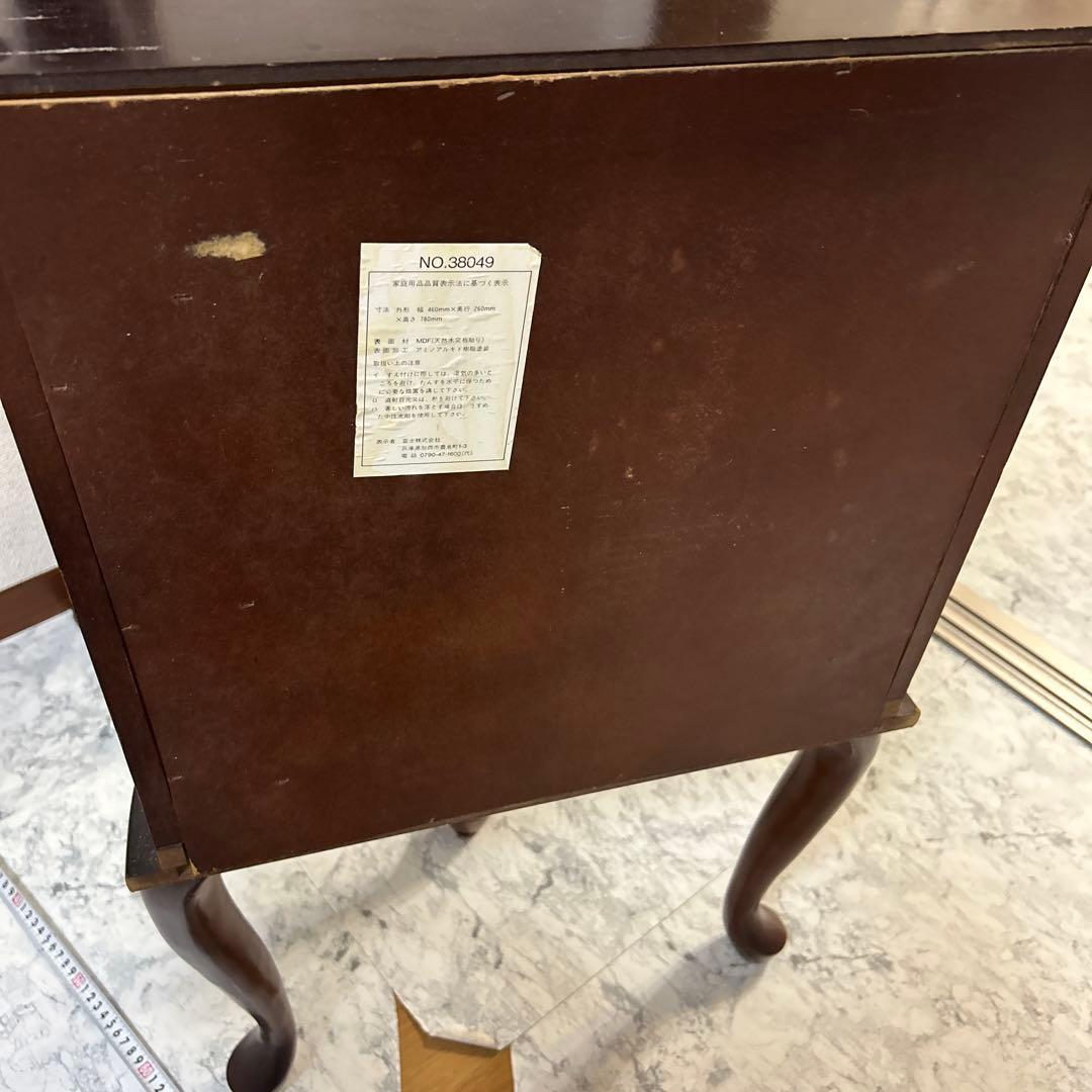 アンティーク　ジュエリーチェスト 4段 猫足　3本足　天然木