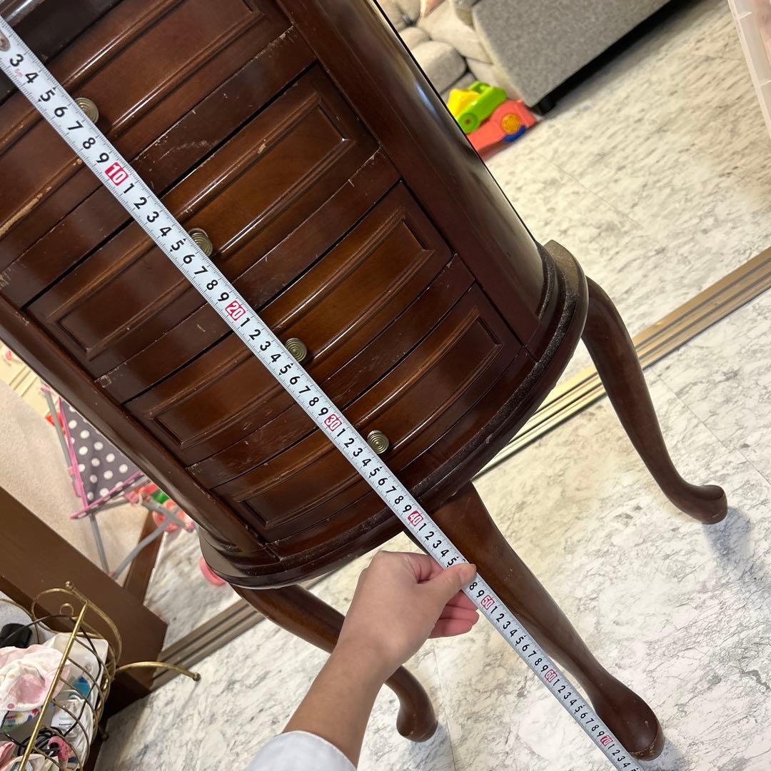 アンティーク　ジュエリーチェスト 4段 猫足　3本足　天然木