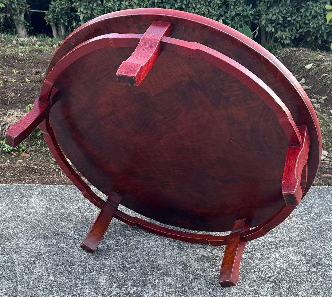漆塗り ちゃぶ台 朱色 直径104cm 中国・李朝様式