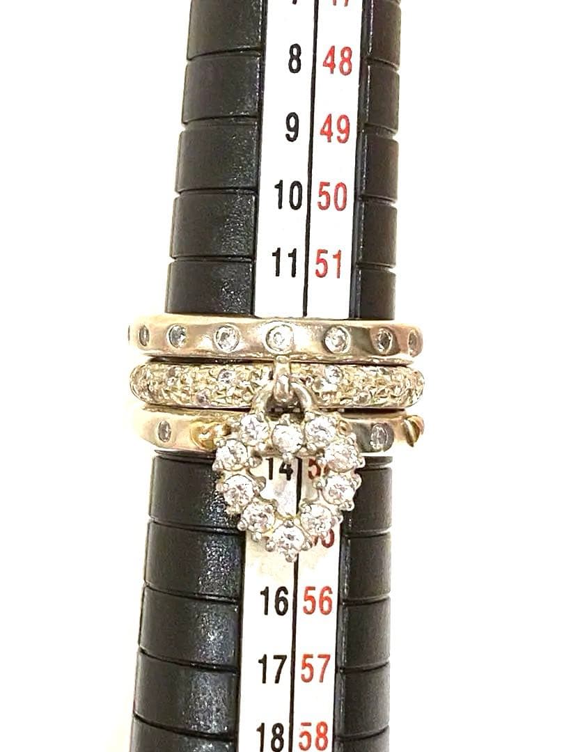 Folli Follieフォリフォリ3連リング シルバー 925 スイングハート