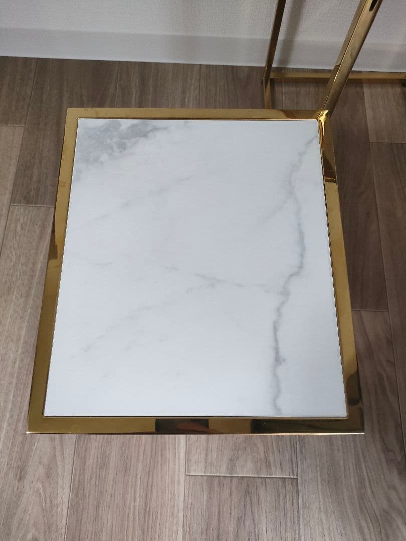 Francfranc レーヌ ネストテーブル S マーブル×ゴールド