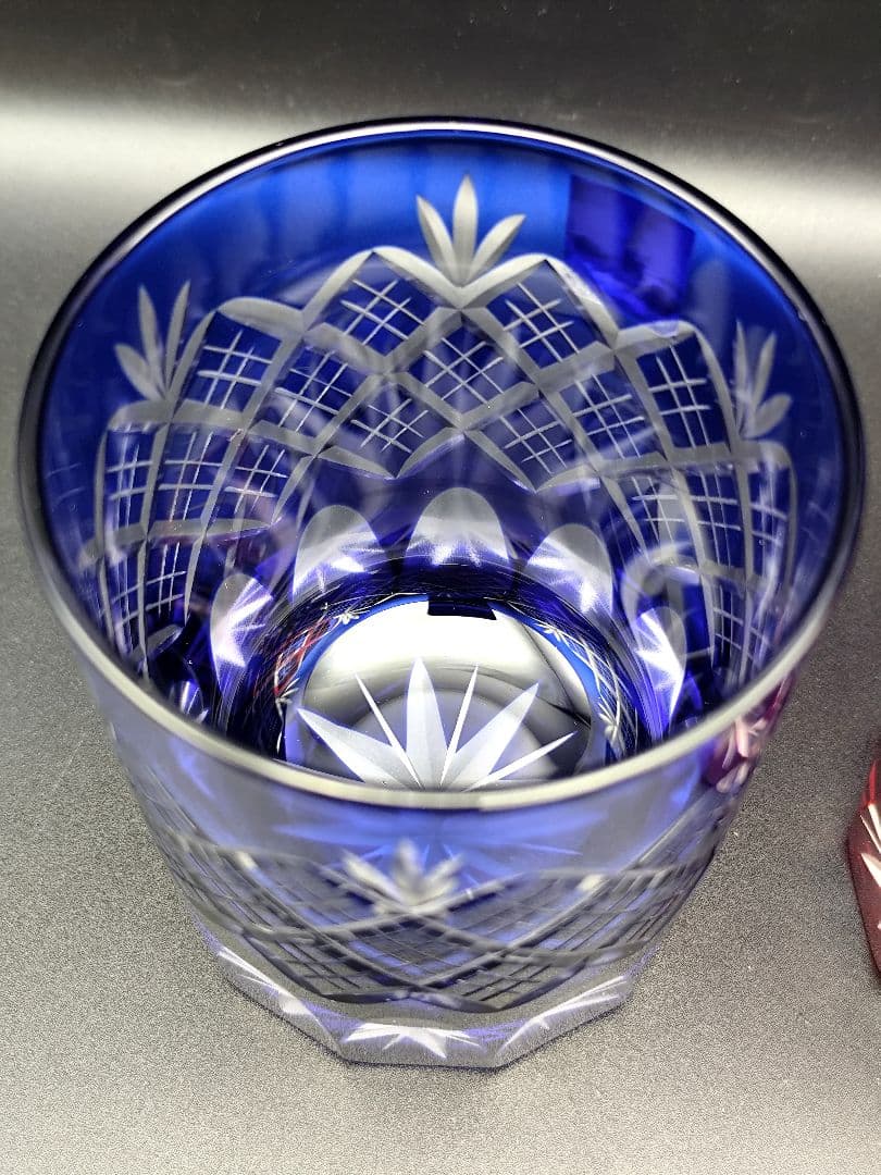 未使用美品☆定価約2万円 江戸切子 ペアロックグラス（切子、江戸切子、薩摩切子）
