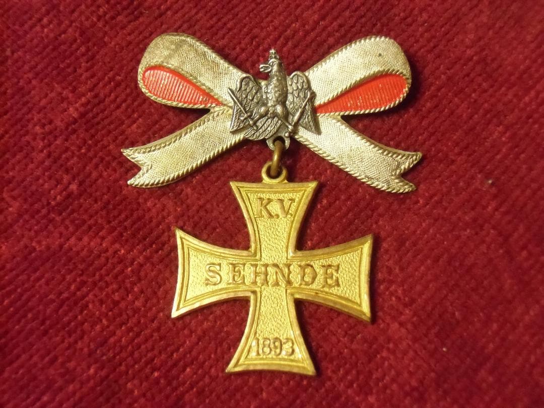 Ｗ帝政ドイツ軍/プロイセン王国＊１８９３年＊セーンデ在郷軍人会十字章（実物）