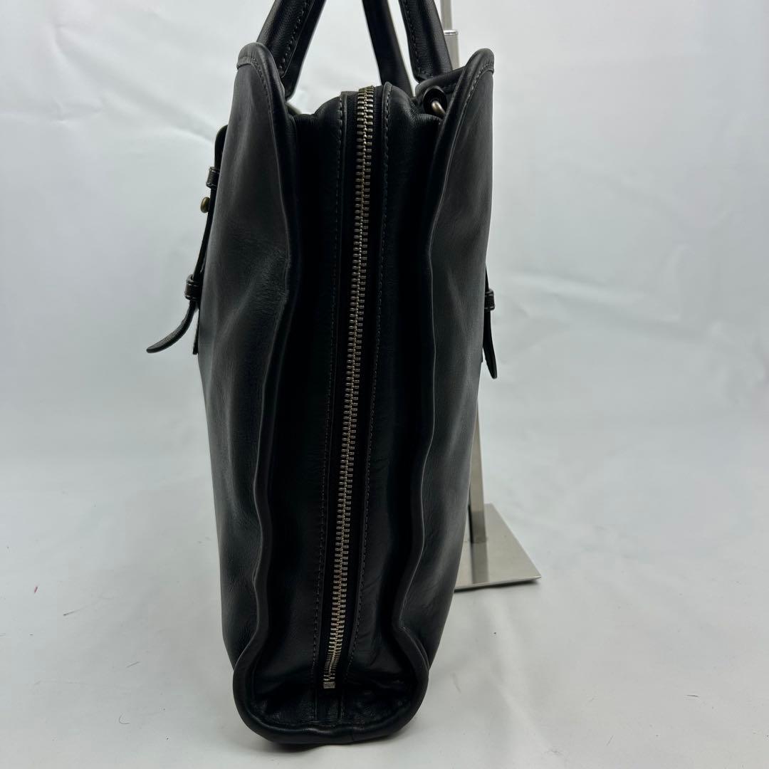 【美品】ポールスミス　ビジネスバッグ　オールレザー　2way 3層　ロゴ金具　黒
