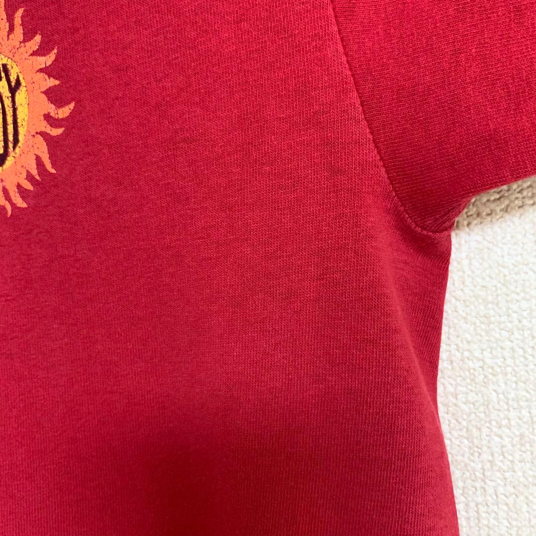 80s 前期 STUSSY USA製 黒タグ 太陽 ロゴ エンブレム Tシャツ