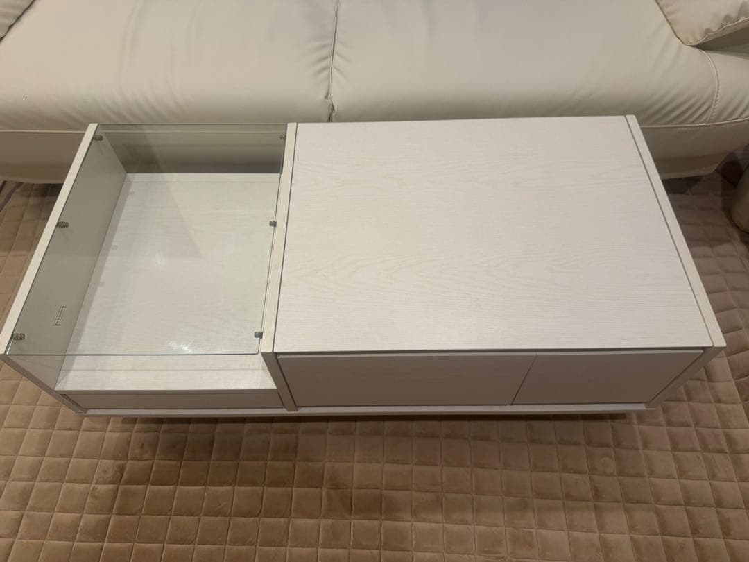 【送料込み】LOWYA 収納付き ドレッサーテーブル ローテーブル ホワイト