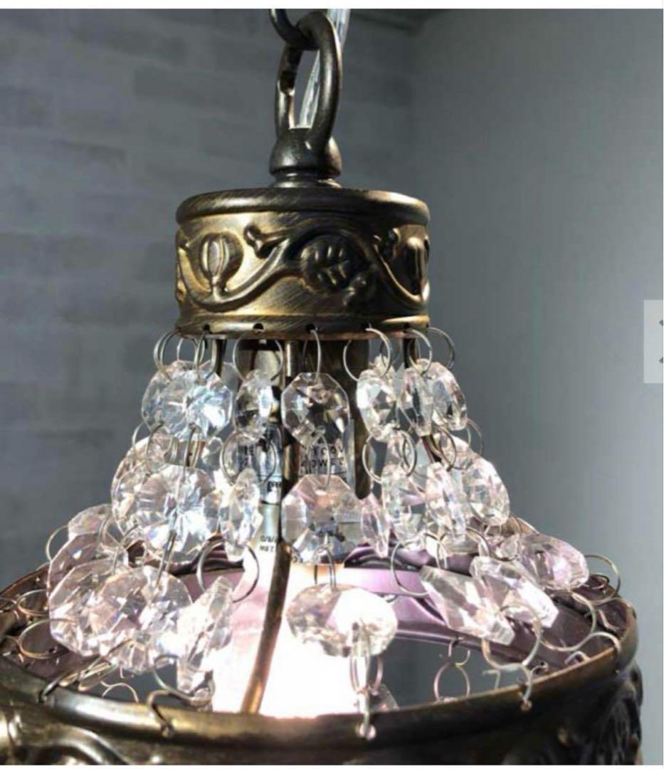 アンティーク調　クリスタルペンダントライト 一個