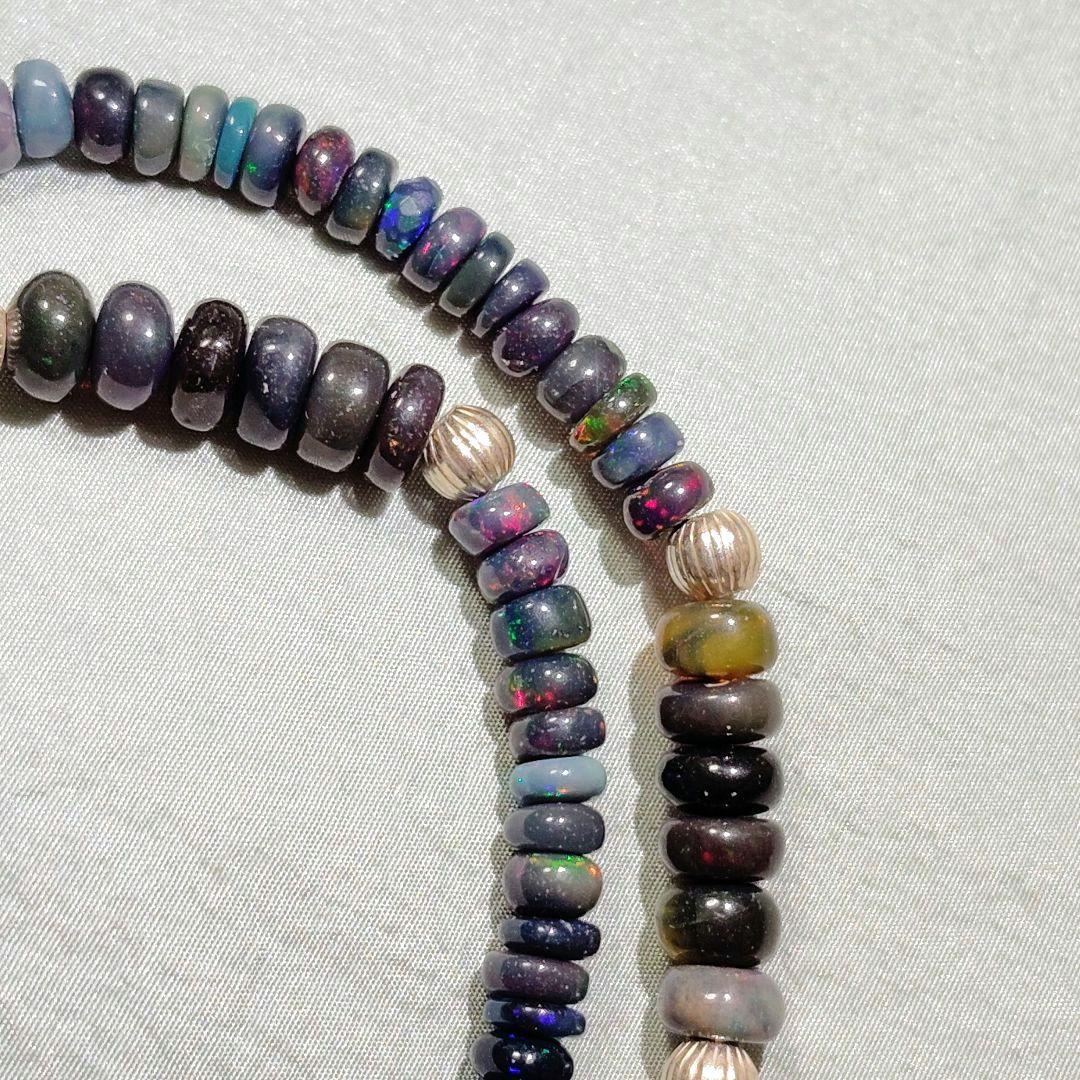 未来様 ブラックプレシャスオパール925マリア 不思議のメダイ ネックレス