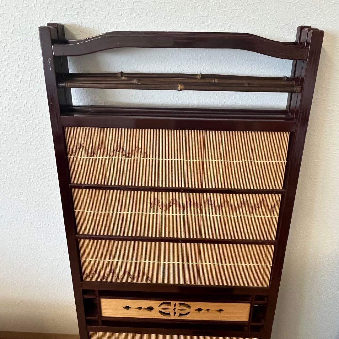 透かし彫り　簾屏風　衝立　パーテーション　間仕切り　昭和レトロ　古民家