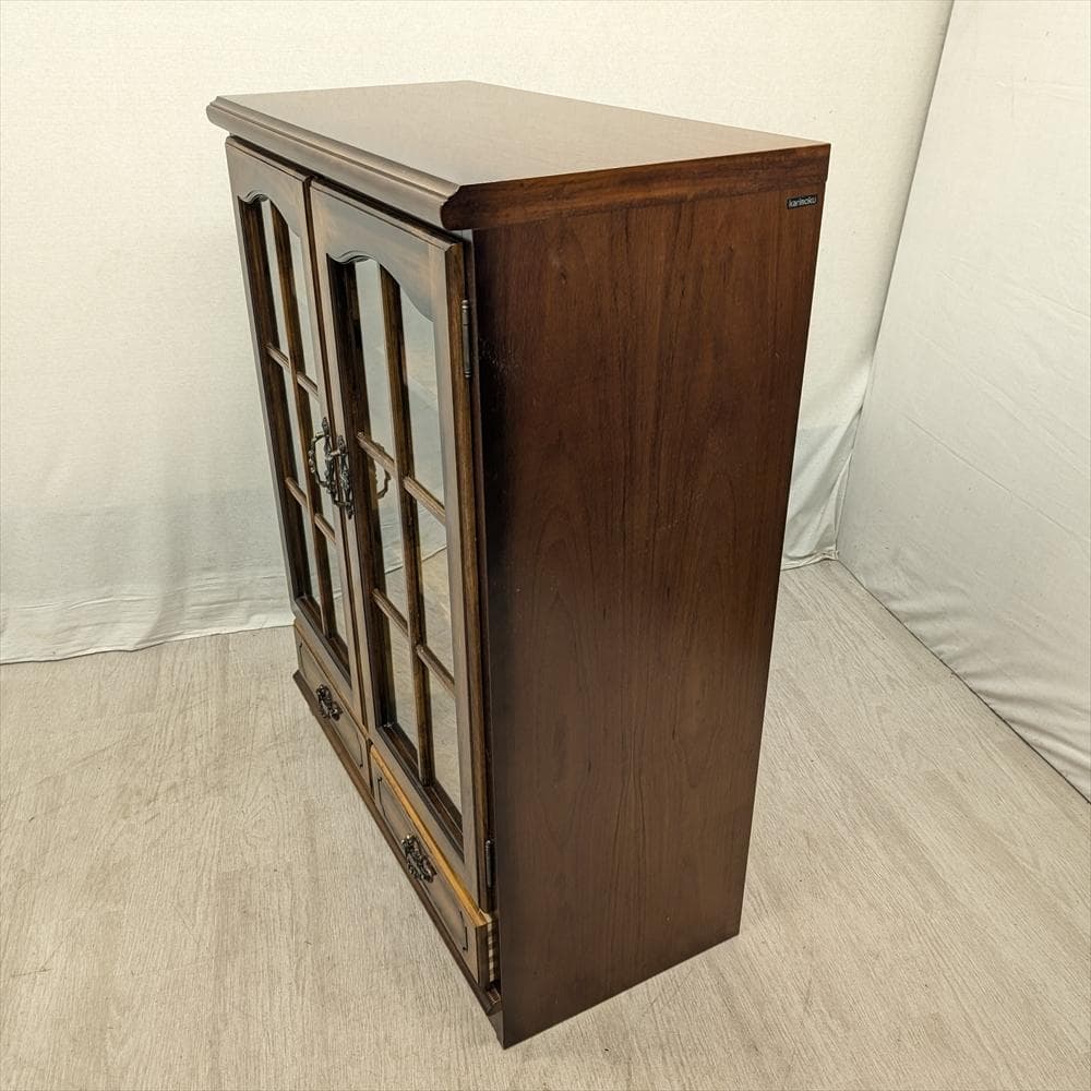 カリモク　コロニアル　サイドボード　飾り棚　キャビネット　食器棚　本棚　収納棚