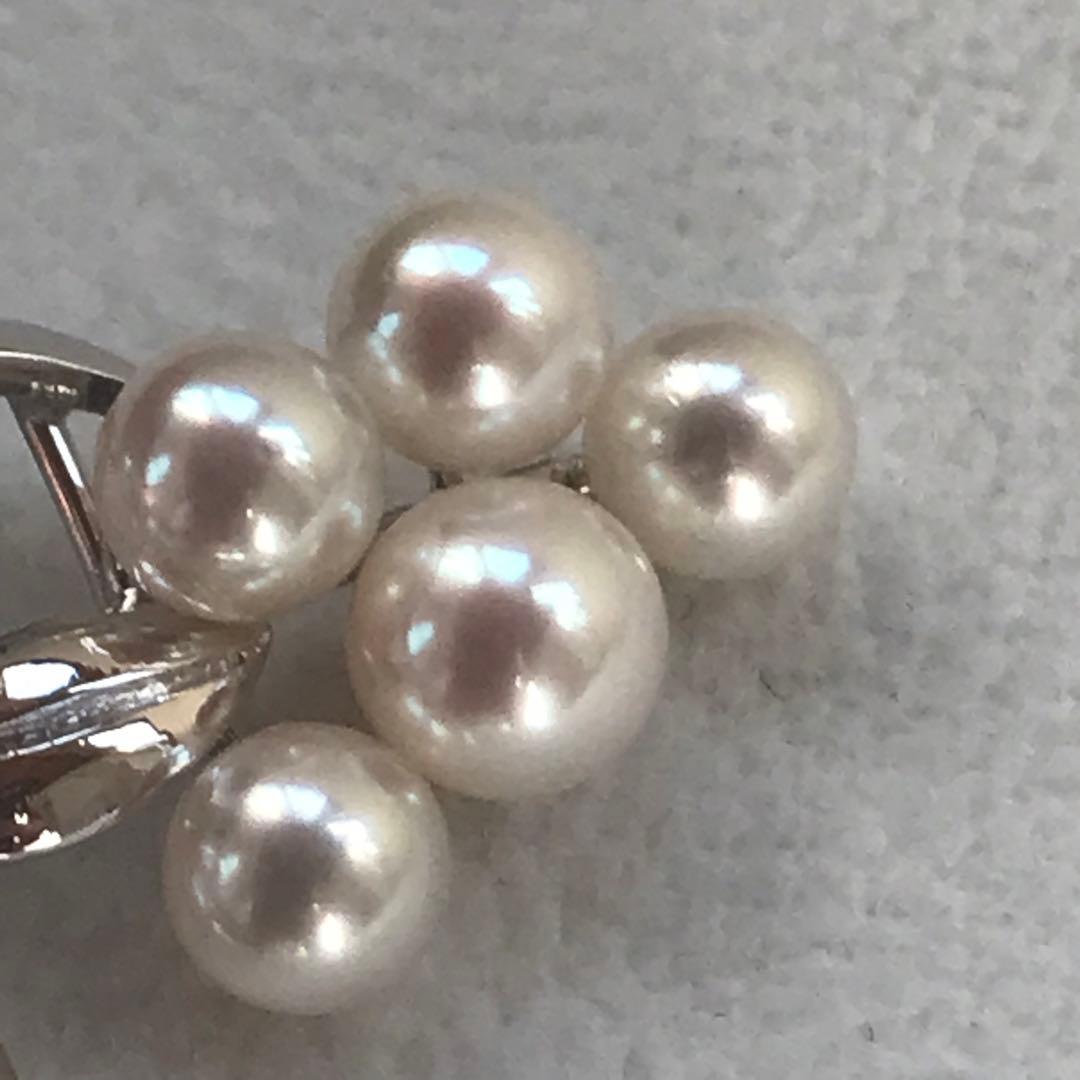 本日限り！特価！【ケース付☆】ミキモト　アコヤ　フラワー　ブローチ　SV