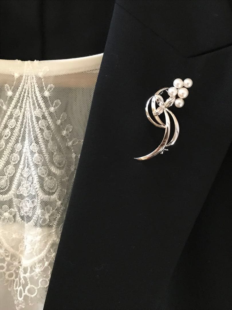 本日限り！特価！【ケース付☆】ミキモト　アコヤ　フラワー　ブローチ　SV