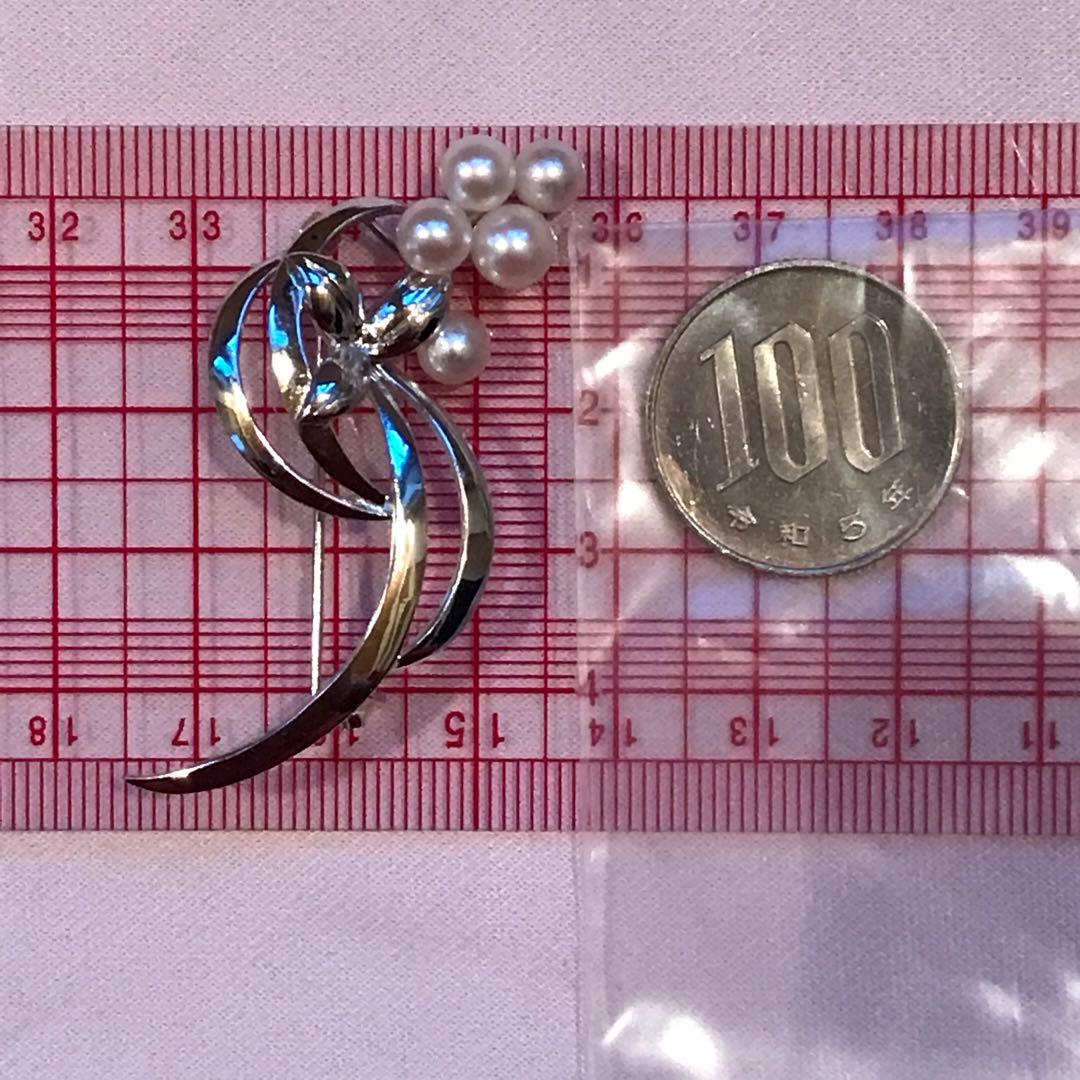 本日限り！特価！【ケース付☆】ミキモト　アコヤ　フラワー　ブローチ　SV