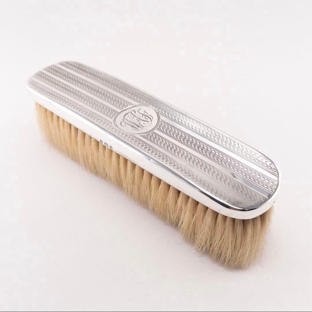 英国製 純銀ヘッド 1908 アンティーク 純銀ヘッド 洋服 ブラシ