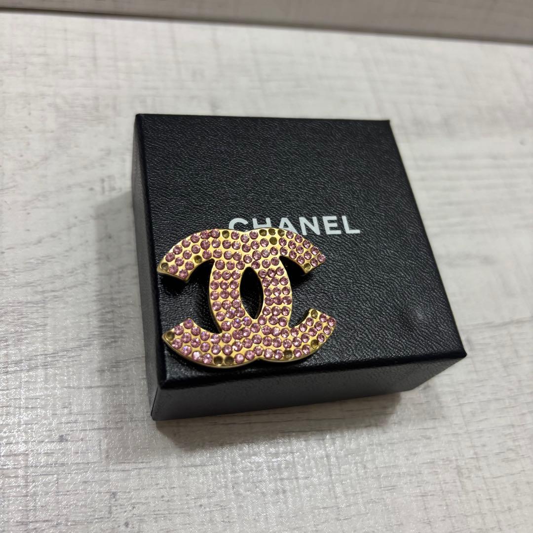 CHANEL シャネル ココマーク ヴィンテージ ブローチ ピンク