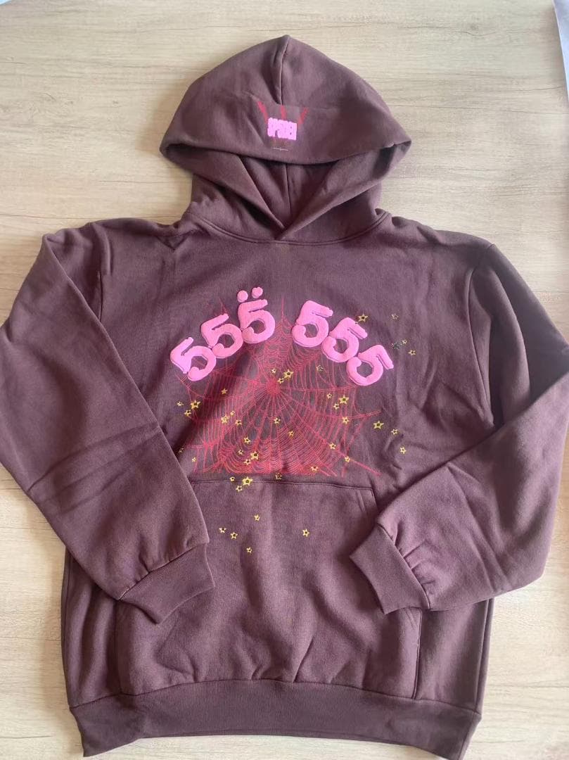 SP5DER フーディー パーカー ブラウン