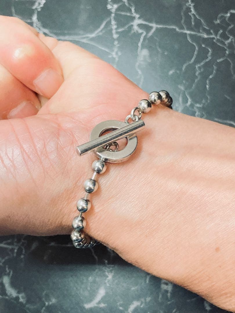 [2-B] GUCCI / 925 / 19cm トグル ボールチェーンブレス