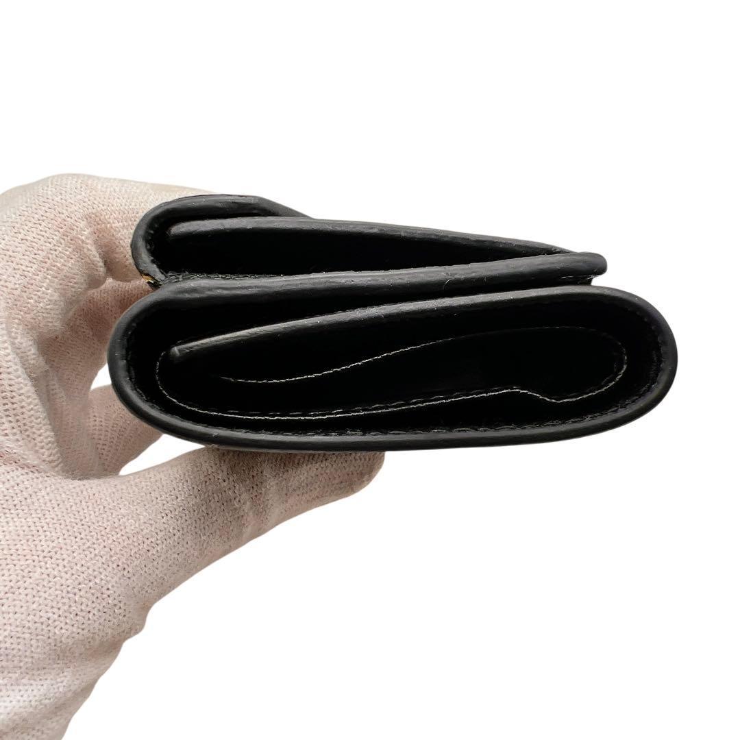 専用PRADA ミニウォレット ブラック レザー レディース 折り財布 7313