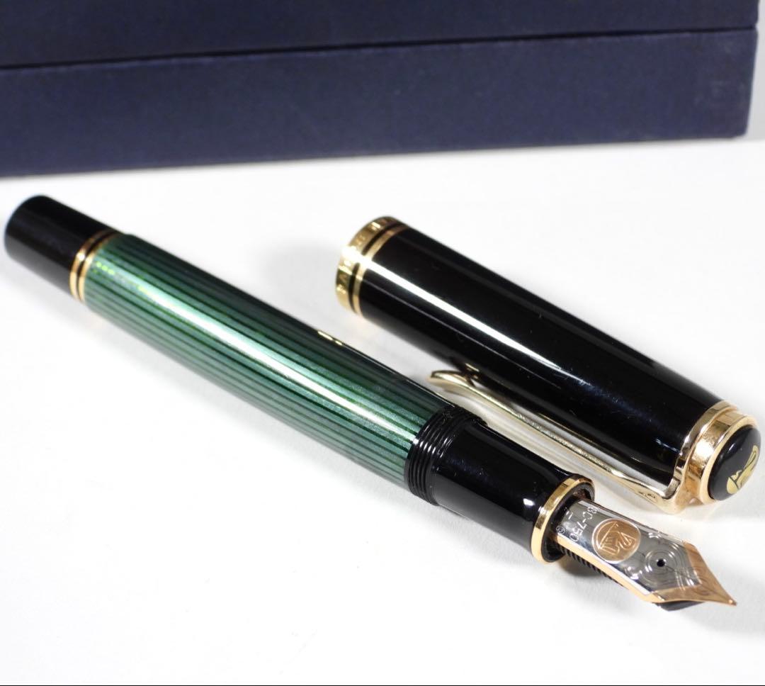 Pelikan 万年筆 スーべレーン 緑縞 F 18C-750