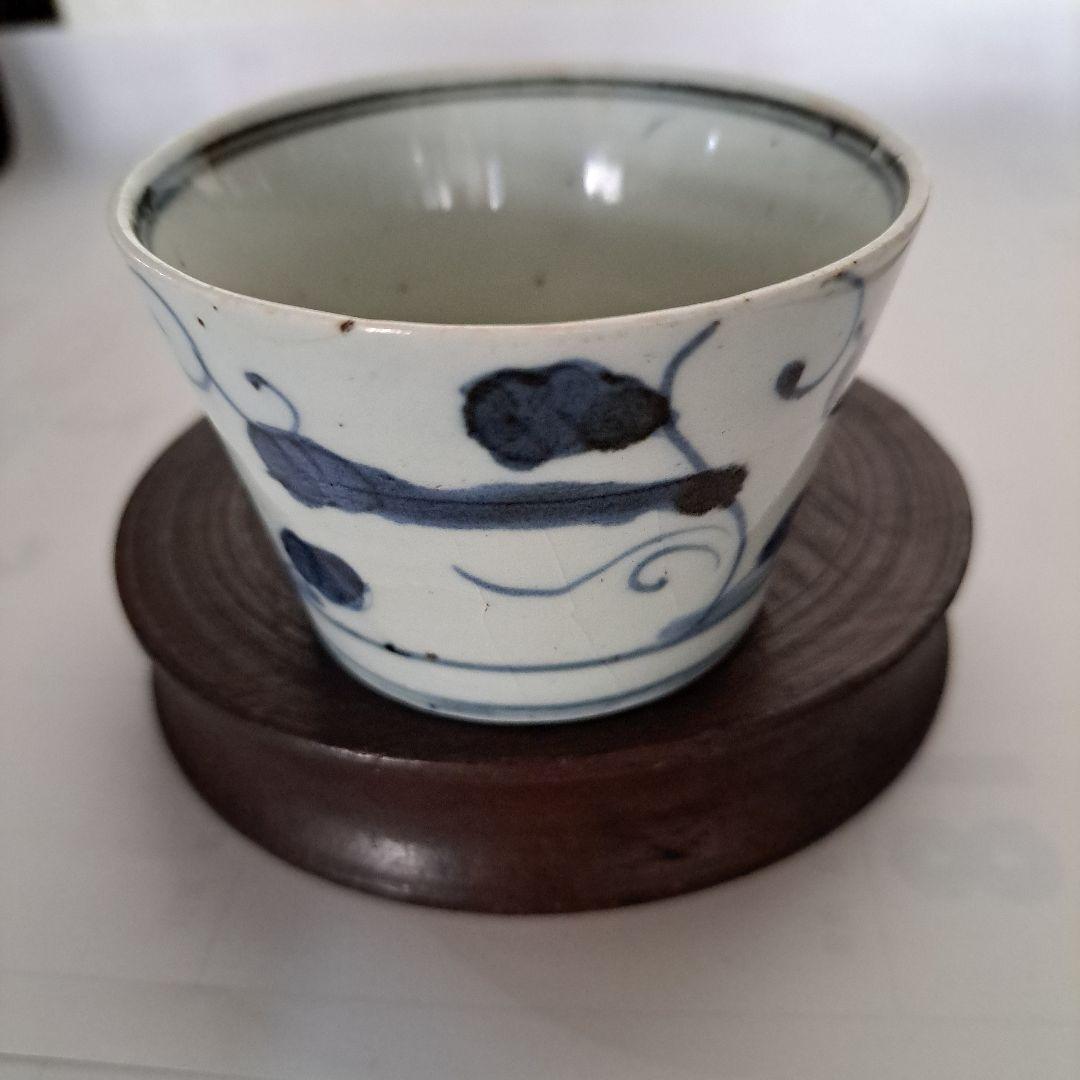 お値下げ中　江戸中　極上　蕎麦猪口　　花散らし図　1740～1770年