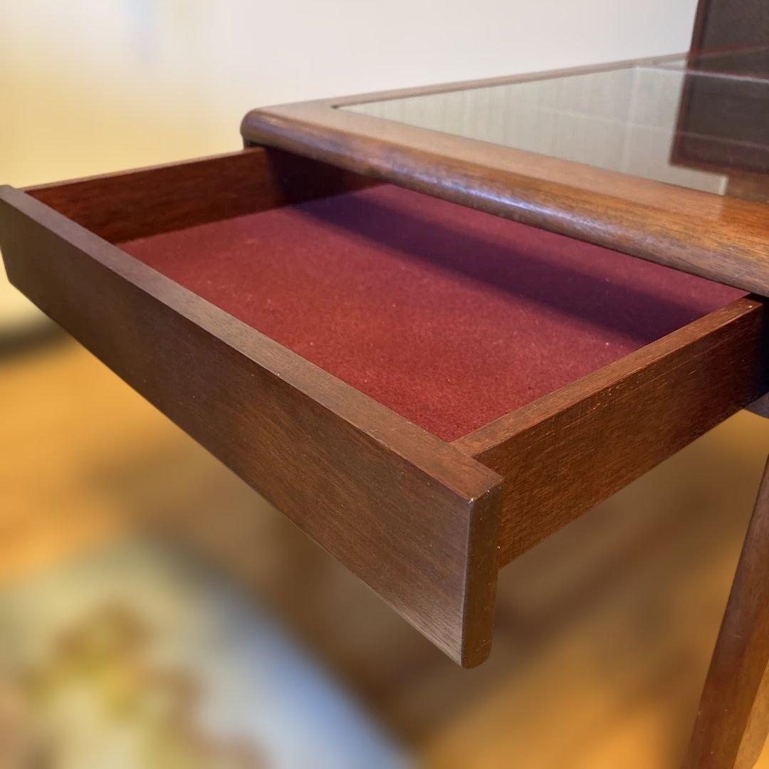 昭和レトロ！120cmローテーブル平成レトロ ガラス天板ディスプレイ コーヒー