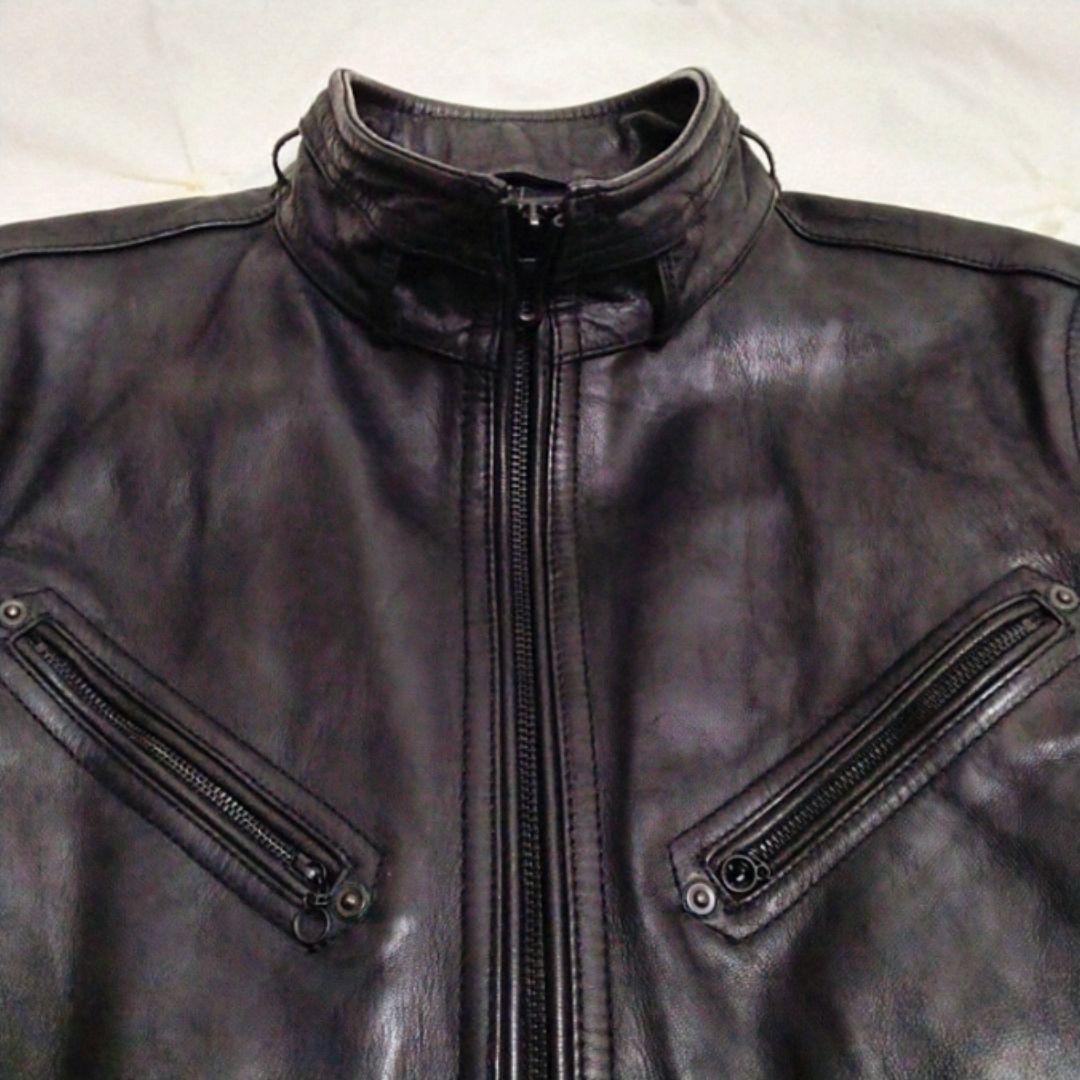 【ビックサイズ XL 本革】ニコルクラブ レザー ライダースジャケット シングル