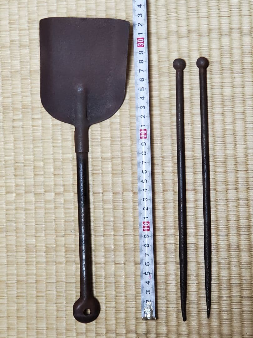 古民家 焼桐火鉢 竹籠炭籠 セット