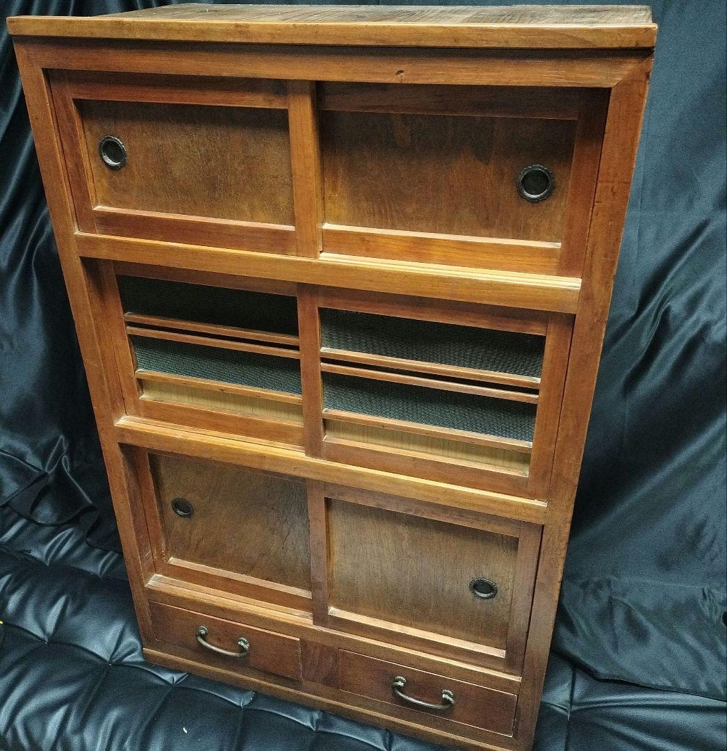 アンティーク 水屋箪笥 食器棚 和家具 時代物 和箪笥 タンス 木製