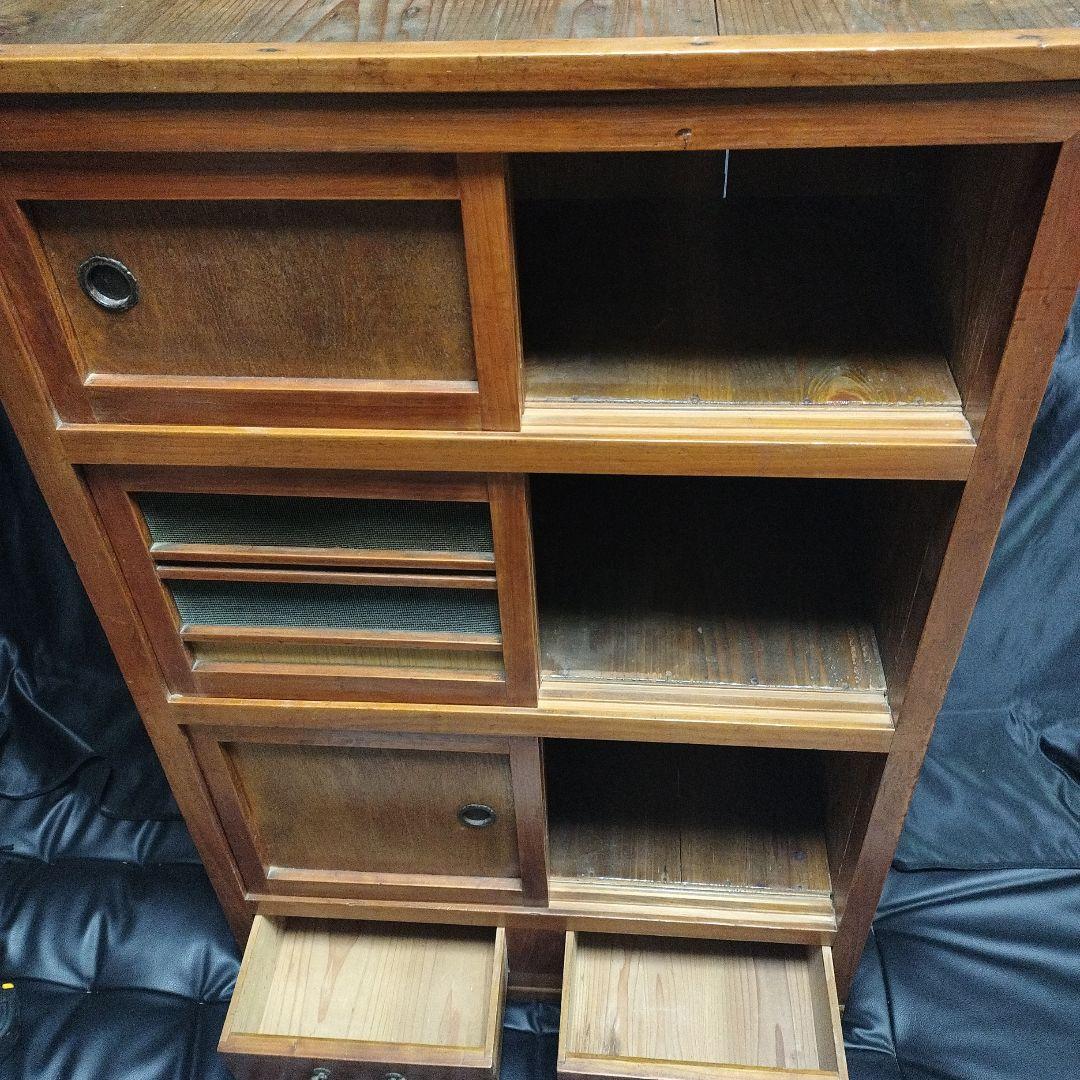 アンティーク 水屋箪笥 食器棚 和家具 時代物 和箪笥 タンス 木製